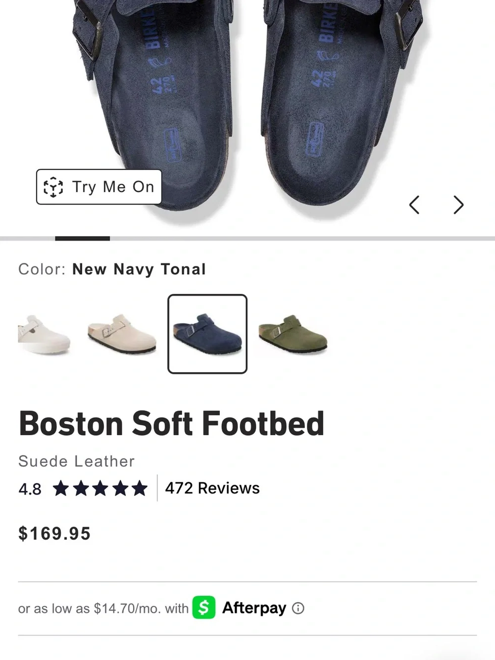Birkenstock Dark Gray Footbed with Blue Logo